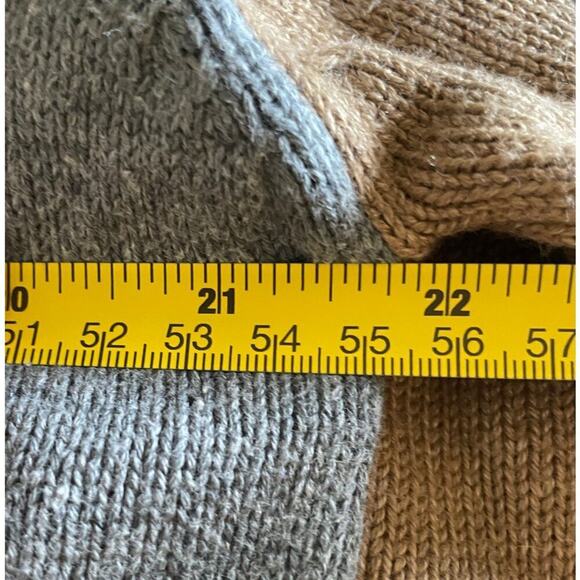 Oscar de la Renta Sweater M | Neutral Patchwork Knit, Soft Cotton Blend, Preppy - Picture 8 of 9